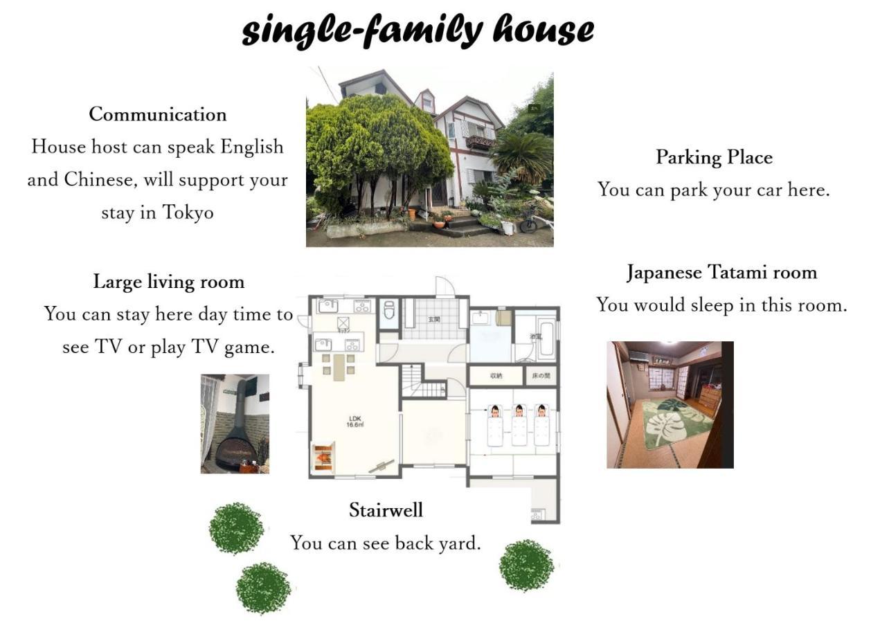 Tatami Room & Living Room Equipped With Multinational Tv And Fire, Bbq Corner In Tokyo Downtown House المظهر الخارجي الصورة